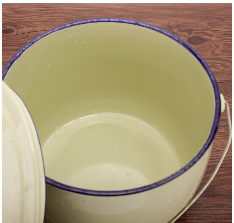 Ehrlich 's 24 cm enamel ricer box 5 jins of 10 jins ricer box 14 kg enamel with cover small household ricer box bucket