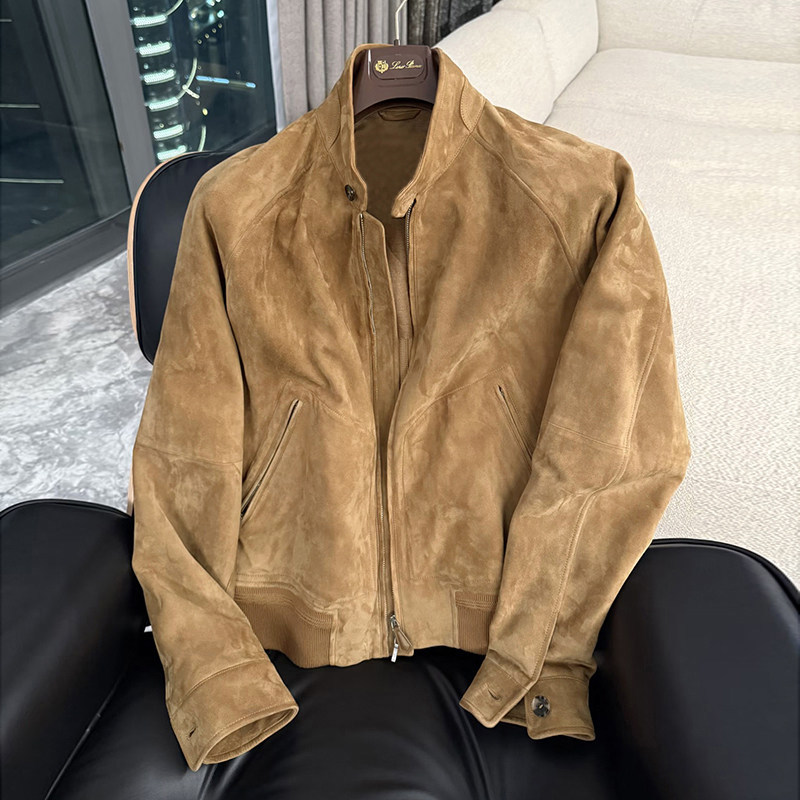 26 New Models of Lp-Style Stand-Collar Zip-Up Vintage Motorcycle Jackets Imported from Mixed-Breed Goat Leather Suede for Men 26 New Models of Lp-Style Stand-Collar Zip-Up Vintage Motorcycle Jackets Imported from Mixed-Breed Goat Leather Suede for Men