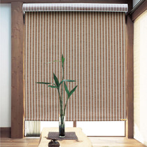  Bamboo curtain grass bamboo curtain Bamboo roller curtain flame retardant fabric partition Study living room balcony tea room curtain door curtain lifting