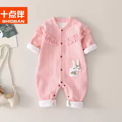 Baby clothes autumn long sleeves 3-6 months female baby climbing suit full moon princess jumpsuit spring and autumn foreign pie 7