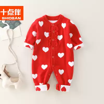 Baby sweater set clothes spring and autumn clothes baby handmade knitwear baby Princess jumpsuit foreign style spring style