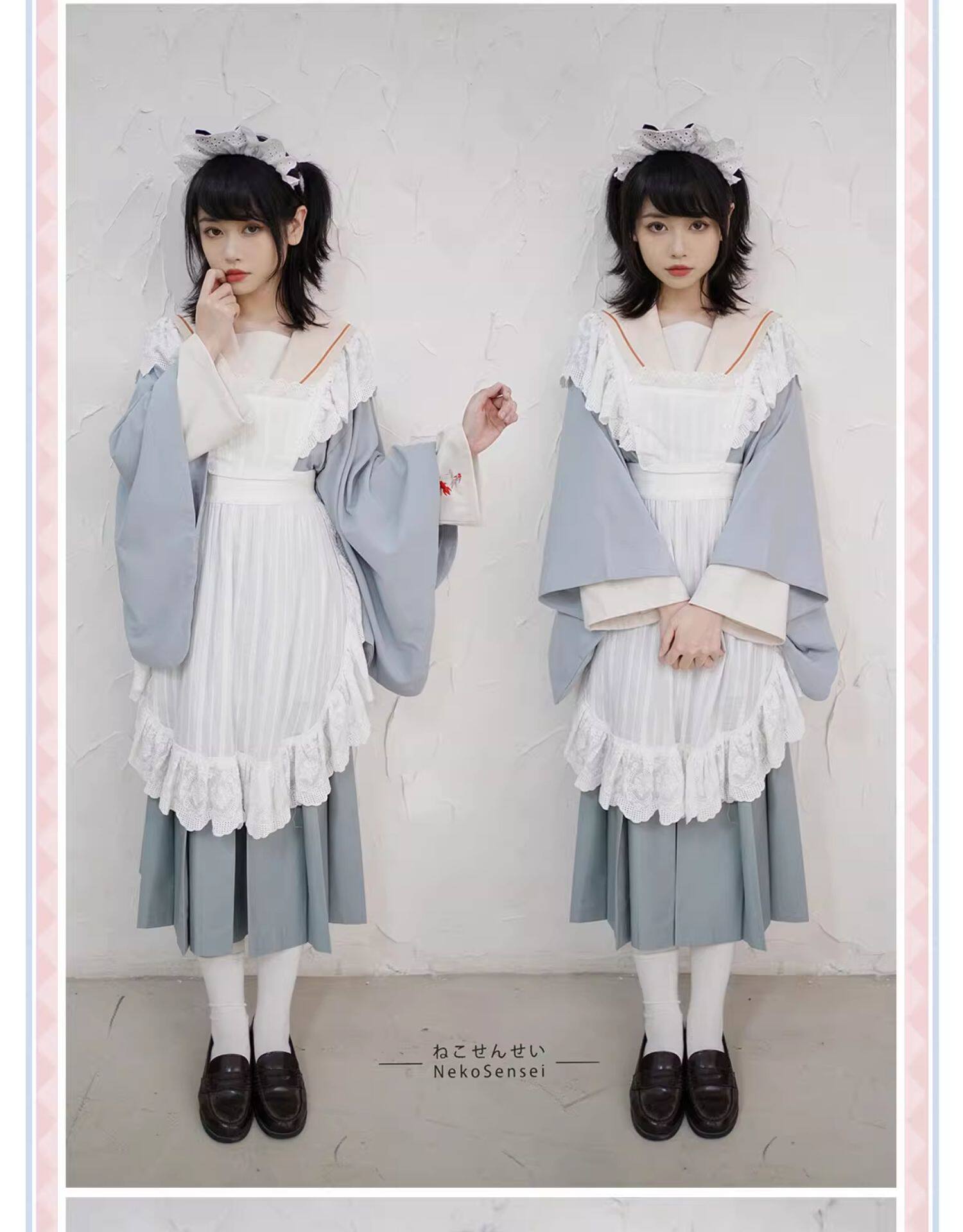 ДК/ДК/школьной формы, потому что 【豆名月现货】喵仙生原创设计大正浪漫sp情侣东瀛时迁和风女仆装