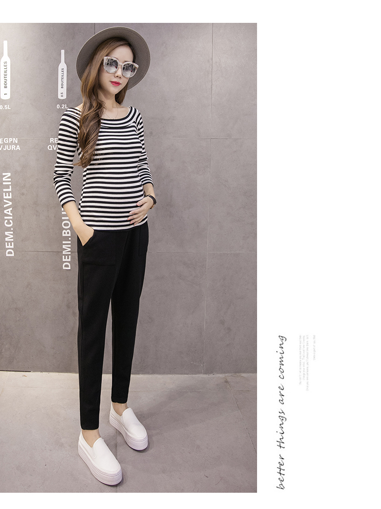 Mặc mùa thu và mùa đông cộng với chất béo cỡ lớn cho bà bầu quần len mới MM chất béo cho bà bầu quần harem mặc quần nâng bụng thông thường thời trang cho bà bầu