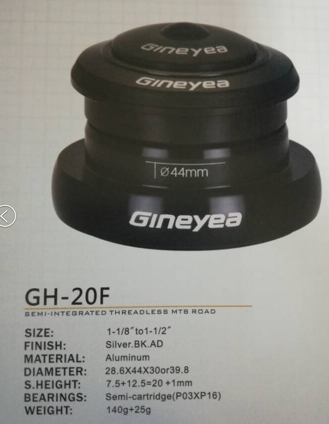 Gineyea GH-20F Ordinary 44 head tube frame conversion tapered head tube fork special external head bowl set