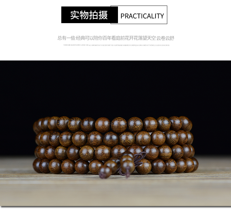 Vòng tay sandal lụa vàng tự nhiên 108 hạt cườm chìm gỗ đàn hương wenwan nam và nữ đôi trang sức vòng tay thời trang vòng tay pandora pnj