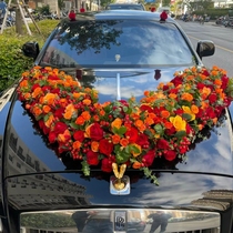 Wedding Car Decoration Head Flowers Main Car Flowers Car Wedding Senior Laflower Arrangement Head Caravan Flowers Wedding Fleet Flowers Mud Suction