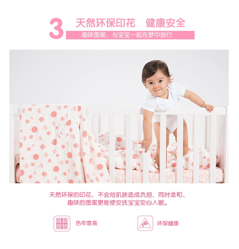 [Bộ đồ giường] giấc mơ sạch bé sơ sinh dệt kim ôm bé cotton sanding chăn sơ sinh túi ngủ hồng 	ga giường cũi cho bé	