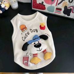 Summer Thin Pet Dog Cute 3D French Fries Dog Vest for Medium and Large Dogs Golden Retriever Samoyed Labrador