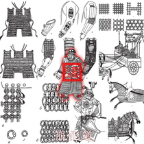 Oriental warrior armor and weapon structure details material picture (Russia)