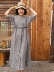 Zi thiết kế ban đầu của phụ nữ thả vai gai kẻ sọc lỏng váy dài cotton và váy lanh mùa hè lanh retro váy wasabi - Váy eo cao