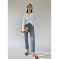 MARYME 2022 Autumn Classic Bar - linear tube loose and thin cone nine - minute jeans female spring and autumn