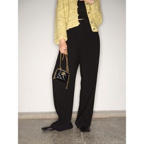 MARYME Japan imports triacetic acid anti - wrinkle sap - lined lamps with loose straight tube trousers