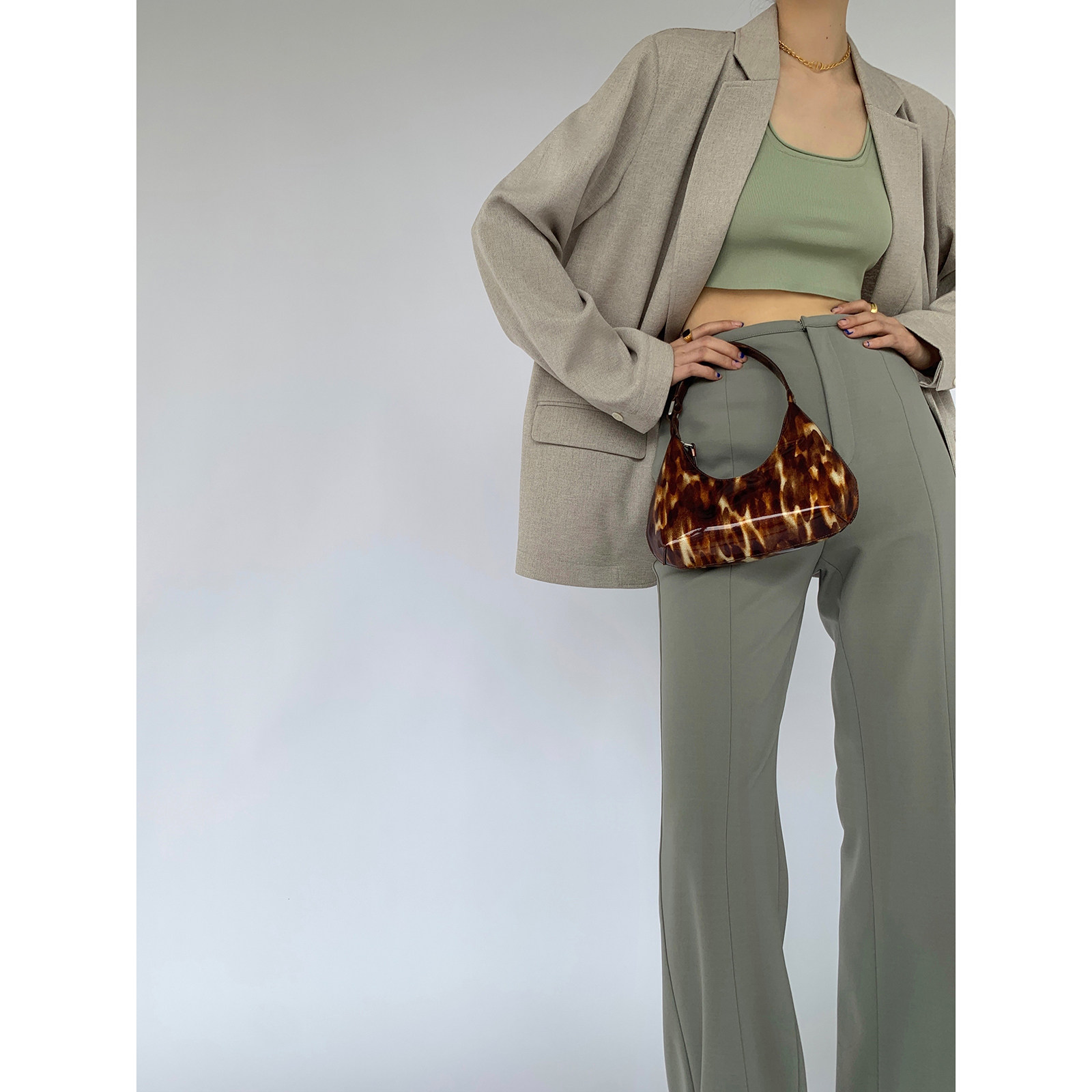 MaryME2021 Summer Japanese triacetic acid relaxed fix straight tube cross pants and broad leg perceived micro-lama trousers