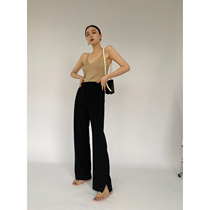 MaryME2022 Spring and summer Japan imports triacetic acid stereo cut legs long open pants female wide - leg pants