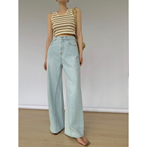 MaryME2021 Summer Top Splice 3 m Large Les High Les Bar Jeans Woman Light Lax Trousers