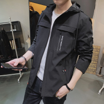 Jacket mens spring and autumn new casual jacket Mens Korean version of the trend loose hooded student autumn top clothes