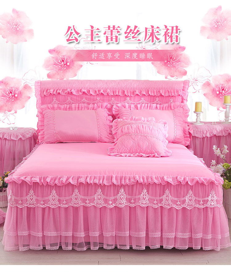 Phiên bản tiếng Hàn của công chúa ren váy ngủ trải giường đơn mảnh trải giường đặt giường ren chống trượt 笠 nệm nệm 1,8m - Váy Petti váy giường khách sạn