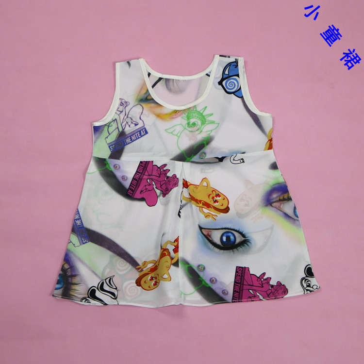 Summer dress children's silk girl cute sundress 100 mulberry silk children's dress doll skirt