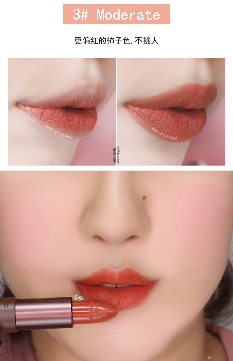 Quá tuyệt cho màu nâu trường học Màu son GLAM ROCK Màu son đỏ nâu MLBB mờ nhung - Son môi son bbia màu 15