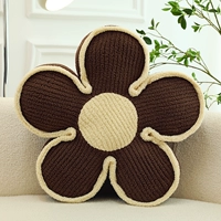 Коричневая подушка, увеличенная толщина, в цветочек