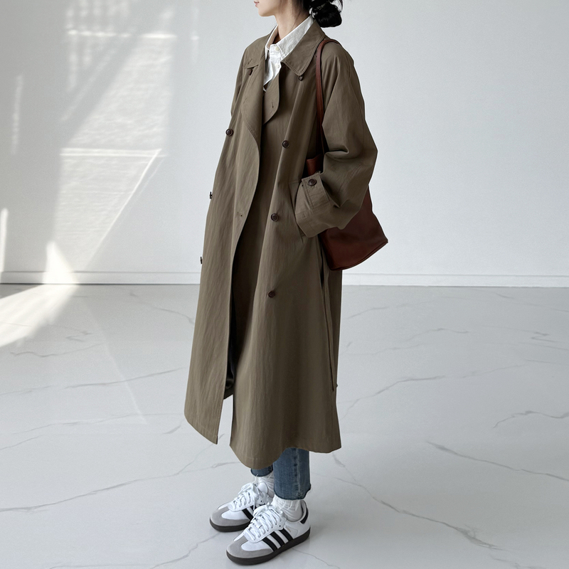 2026 New Style Trench Coat for Women, Spring and Autumn Korean Style, Mid-Length, Petite, High-End, Very Stylish, Stand-Collar Coat