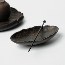 (already completed-new) Hop-to-study boat shape Yuanbao tea is added with base tea spoon tea lotus hand for small crowdware