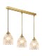 All-Copper French Minimalist Dining Room Chandelier with Three Heads, Modern Creative Rectangular Dining Table Bar Lamp, Bedside Small Chandelier