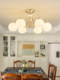 All-Copper French-Style Living Room Lamp, Modern Minimalist Chandelier, American Cream-Style Bedroom Main Light, Ceiling Lamp, Vintage Lighting Fixtures