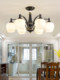New All-Copper Living Room Chandelier, Bedroom Ceiling Lamp, Simple and Elegant, High-End American Retro Restaurant Zhongshan Lamps
