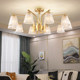 All-Copper Post-Modern Living Room Lamp European-Style Light Luxury Ceiling Creative Simple Crystal Dining Room Chandelier Bedroom Copper Lighting Fixtures