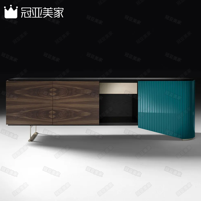 Italian TV cabinet coffee table combination postmodern villa light luxury living room floor cabinet Nordic bedroom storage side cabinet