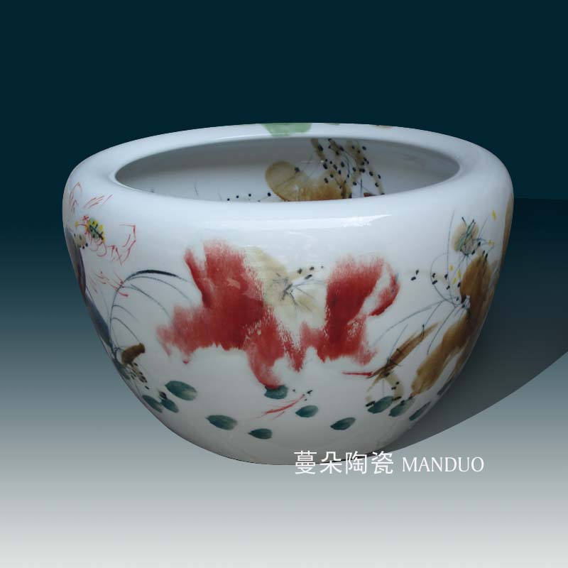 Jingdezhen ceramic aquarium high - grade culture vats lotus lotus goldfish high - grade porcelain culture vats