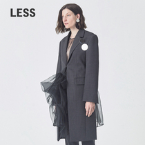 less suit autumn and winter new simple shoulder pad waist design hollow suit jacket female 2J7211600