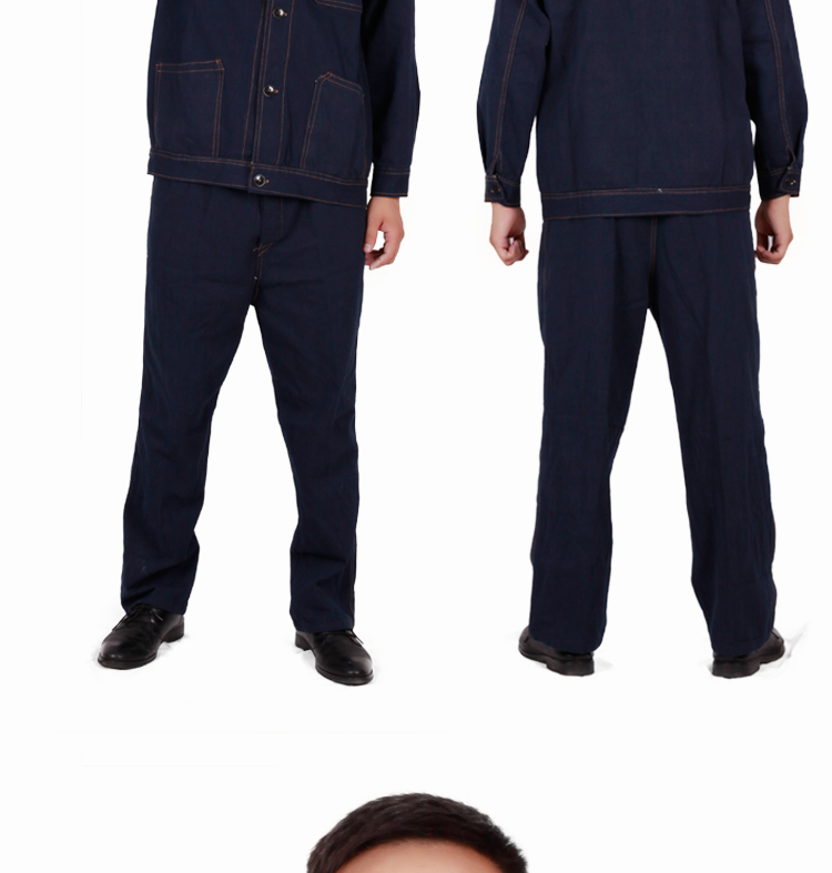 Quần yếm hàn điện nam thợ hàn chống vảy mùa xuân và mùa thu denim mặc quần yếm bảo hiểm lao động mỏ than chống mài mòn quần kaki