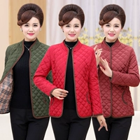 Áo lót mùa thu và mùa đông cho người già mùa đông Áo khoác cotton cho nữ trung niên trở xuống đệm bông trung niên mùa đông ấm áp áo khoác cotton nhỏ mẫu đầm trung niên đẹp nhất hiện nay