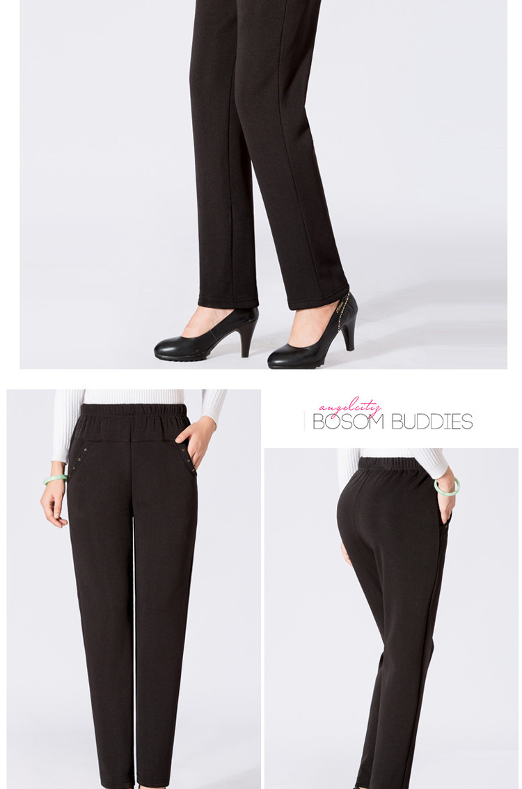 Quần nữ trung niên mùa đông quần thun nữ cao eo cao cộng với quần legging nhung dày cho nữ trung niên mặc quần quần short thun nữ