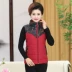 Mùa thu và mùa đông nữ trung niên xuống áo vest cotton ấm áp vest ngắn vai trung niên mẹ với quần áo cotton cỡ lớn không tay áo gió nữ Áo vest