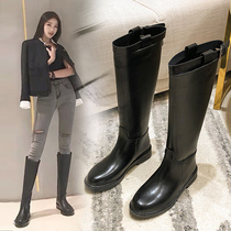 2019 autumn and winter Martin boots long boots but knee boots Net red locomotive British style Knight boots female tall tube