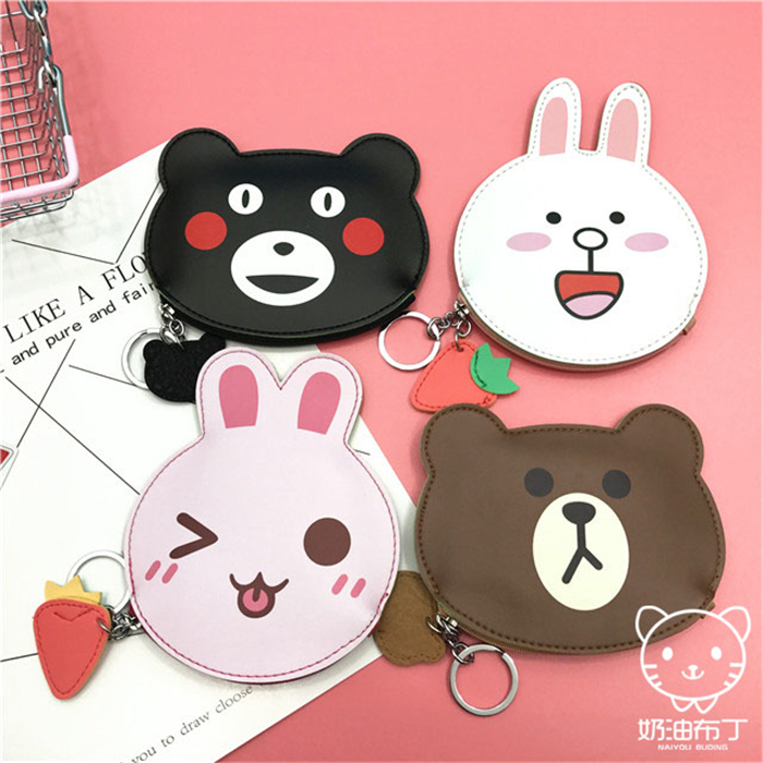 Korea ulzzang Harajuku cartoon rabbit coin purse card bag Girl Kumamoto Bear creative coin bag small bag