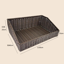 Supermarket trapezoidal rattan display basket beautiful display pile oblique rattan basket fruit storage box vegetable display basket fruit basket
