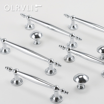 olrvli American retro brass silver color cabinet small handle willpower light lavish modern wardrobe bright silver handle drawer