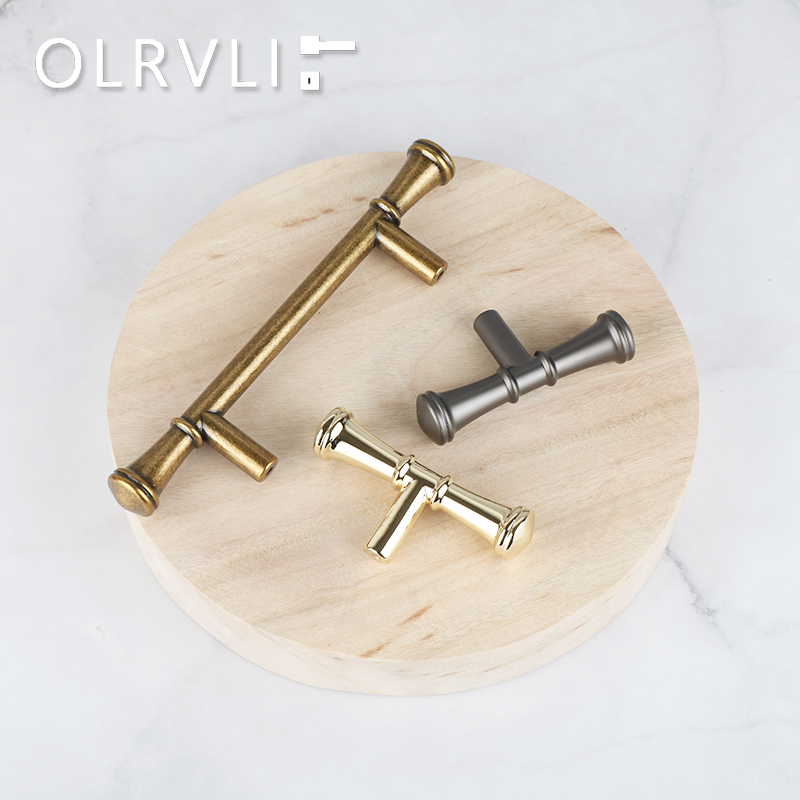 Italy imported golden refrigerator overall cabinet door handle brass color cloakroom small handle designer door handle