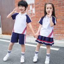 Primary school uniforms Summer childrens sports suits short-sleeved summer custom college style kindergarten Garden uniforms