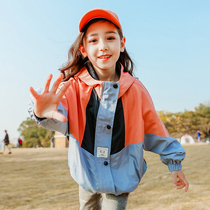 Girls foreign spring and autumn coat 2021 New Korean version of childrens childrens autumn Net Red little girl coat tide