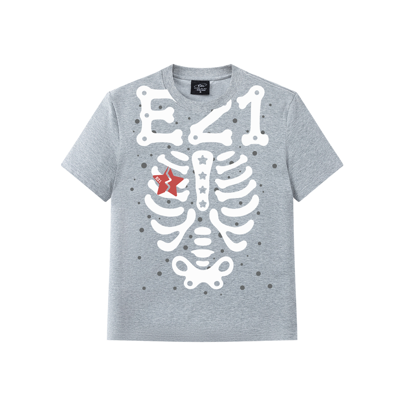 E21 American-Style Skull Print Short-Sleeve T-Shirt, Summer Slim-Fit Versatile Top for Men and Women, Cool Street Style, Couple's Style E21 American-Style Skull Print Short-Sleeve T-Shirt, Summer Slim-Fit Versatile Top for Men and Women, Cool Street Style, Couple's Style