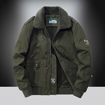 Winter Tooling Jacket Male velvet Middle age Loose Large Code Cotton Clothes Daddy Dress Pure Cotton Thickened Warm Winter Clothing Jacket