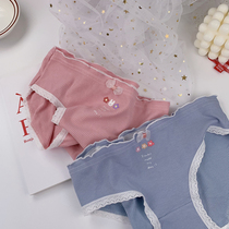 Powder Rabbit rabbit fafa ~ pure cotton low waist and hip day department flower lace lace-free and breathable triangle underpants