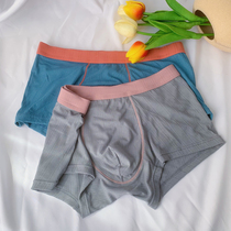 Elastic Giant NICE Male Briefs ~ Korean Collision Color SOFT CORNER PANTS Breathable Suction sweat INS FOUR CORNERS COTTON STALLS FLAT CORNER