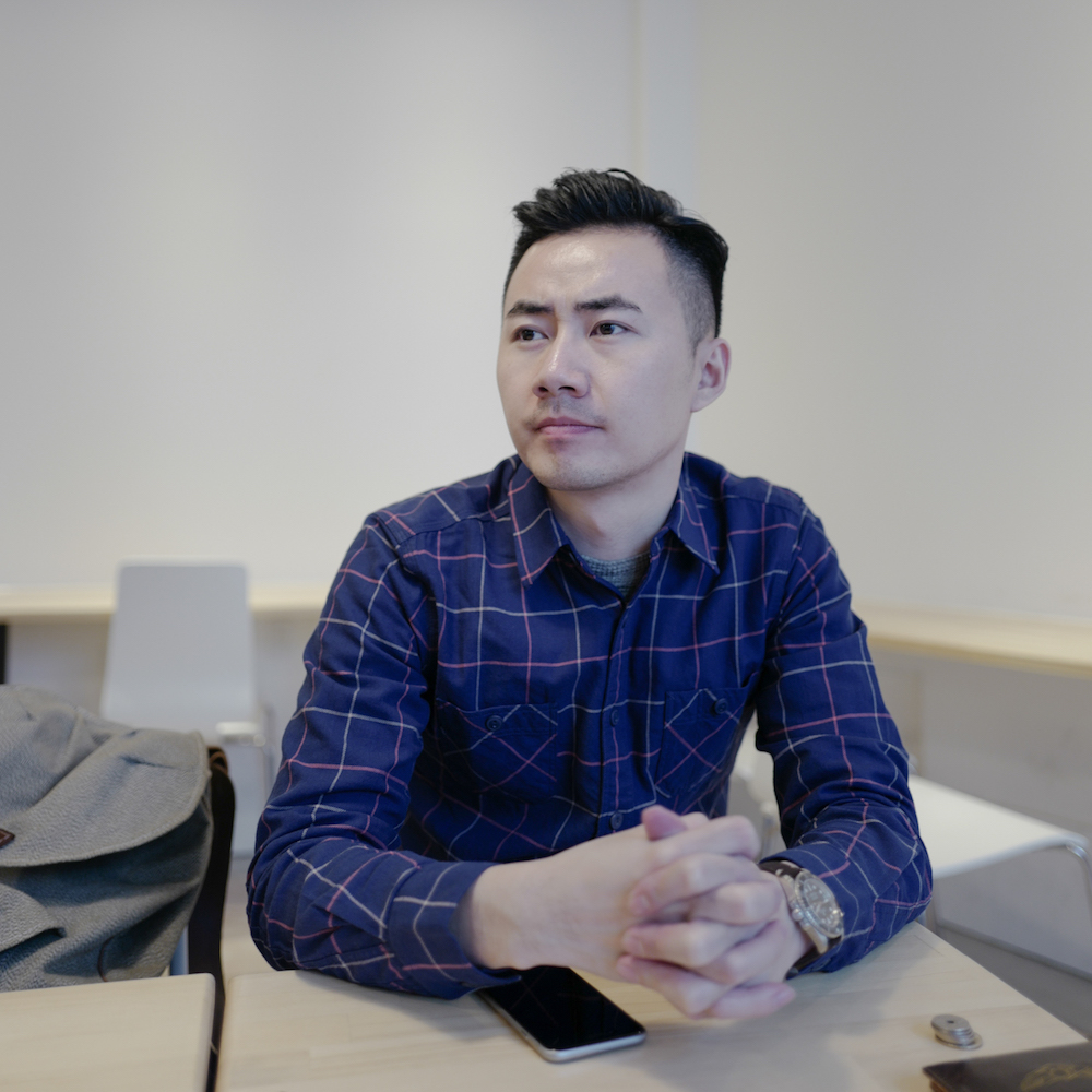 卜凡新款秋季复古蓝色格子衬衫男长袖修身纯棉休闲三本针衬衫