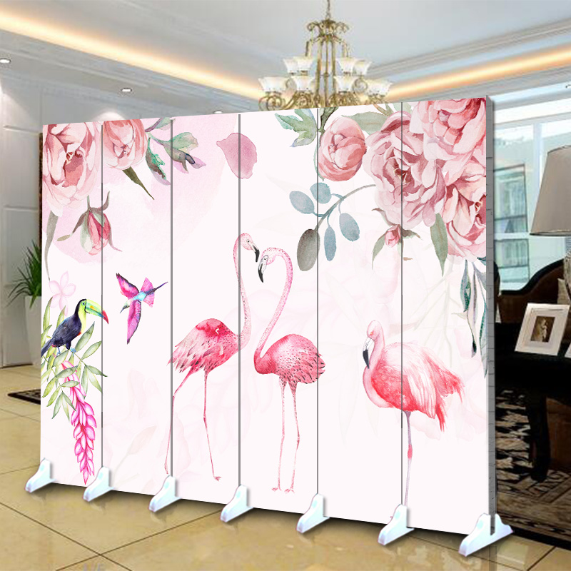 Đơn giản 3d Flamingo Nền tươi Tường gấp màn hình Phân vùng Thời trang Phòng khách Lối vào Beauty Office Hotel - Màn hình / Cửa sổ vách trang trí cầu thang